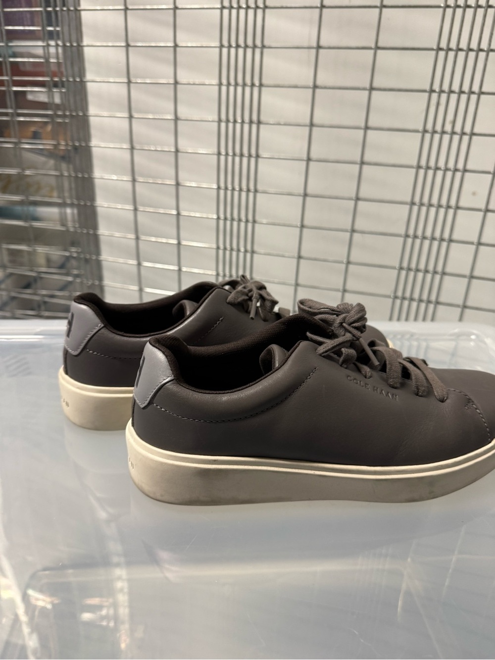 Cole Haan Men’s Brown Leather Low-Top Sneakers with White Sole
